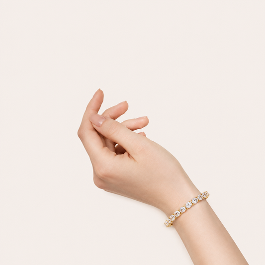 10CT Oval Cut Lab Grown Diamond East & West Tennis Bracelet