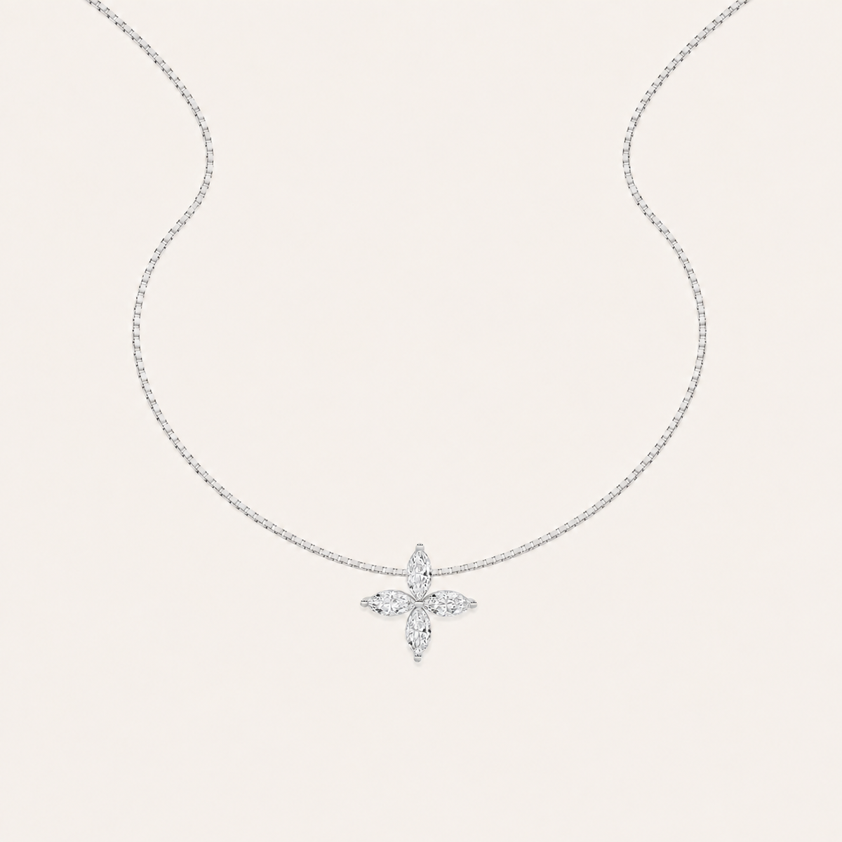 1CT Marquise Cut Lab Grown Diamond Pendant Necklace