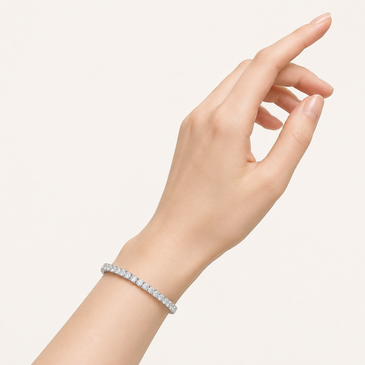 12CT Round Cut Lab Grown Diamond Tennis Bracelet