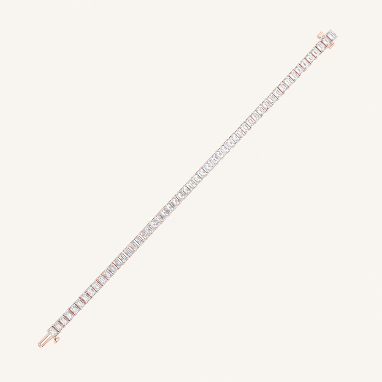 15CT Emerald Cut Lab Grown Diamond Tennis Bracelet