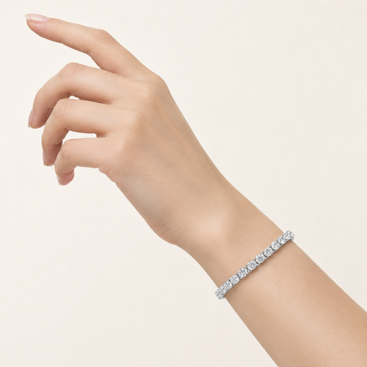 9.5CT Oval Cut Lab Grown Diamond East & West Tennis Bracelet