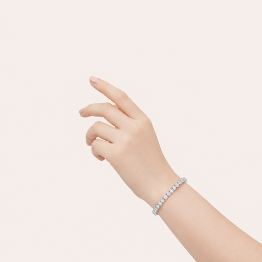 6CT Oval Cut Lab Grown Diamond Tennis Bracelet