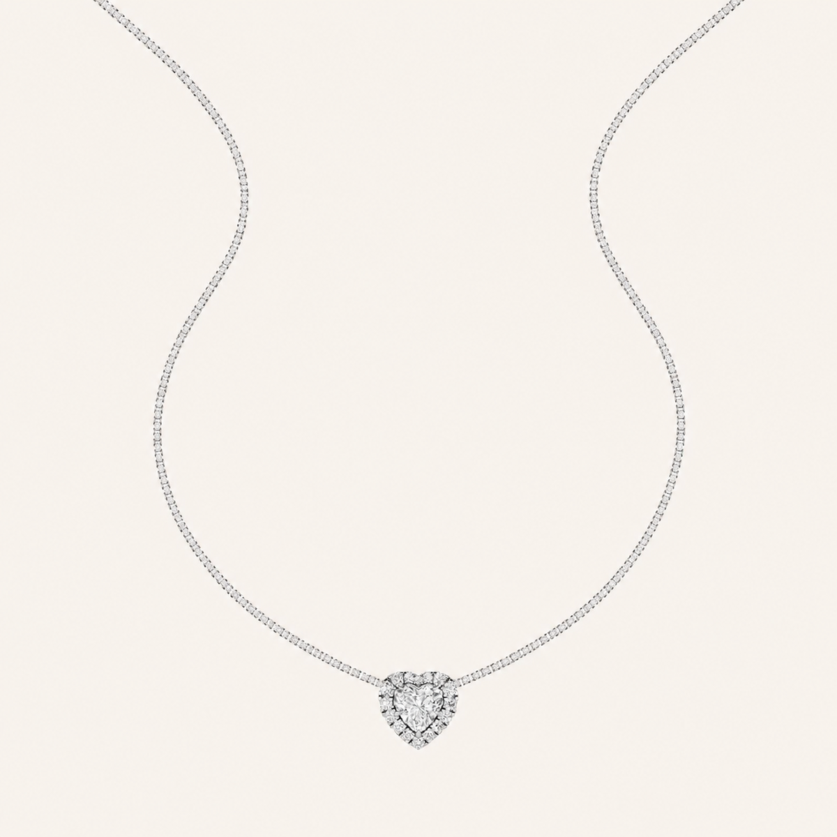 1.25CT Heart Cut Lab Grown Diamond Pendant Heart Necklace