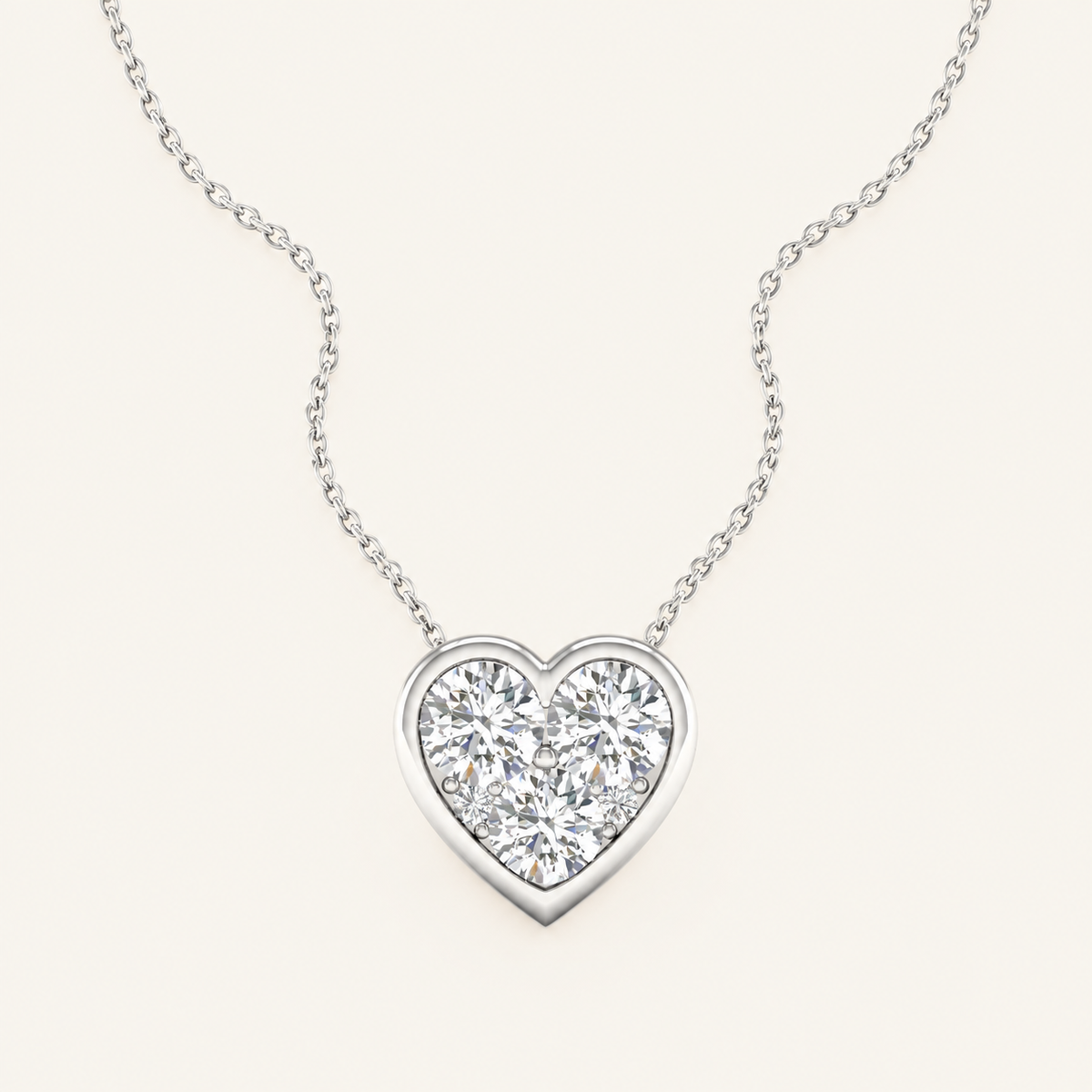 0.50CT Round Cut Lab Grown Diamond Heart Pendant Necklace