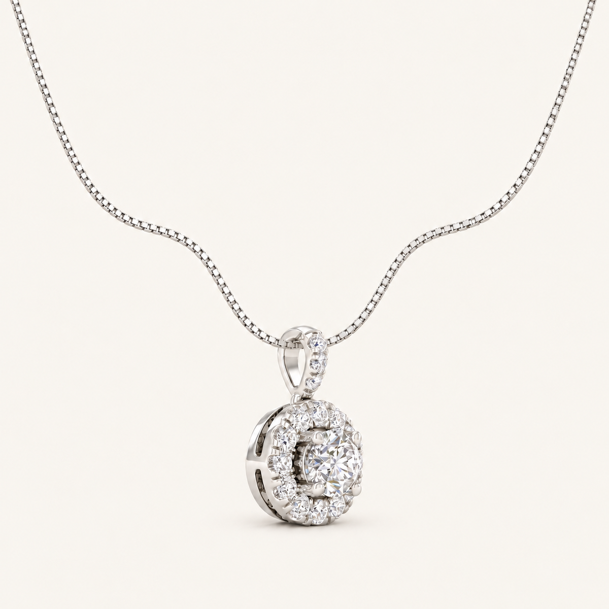 0.50CT Round Cut Lab Grown Diamond Pendant Necklace
