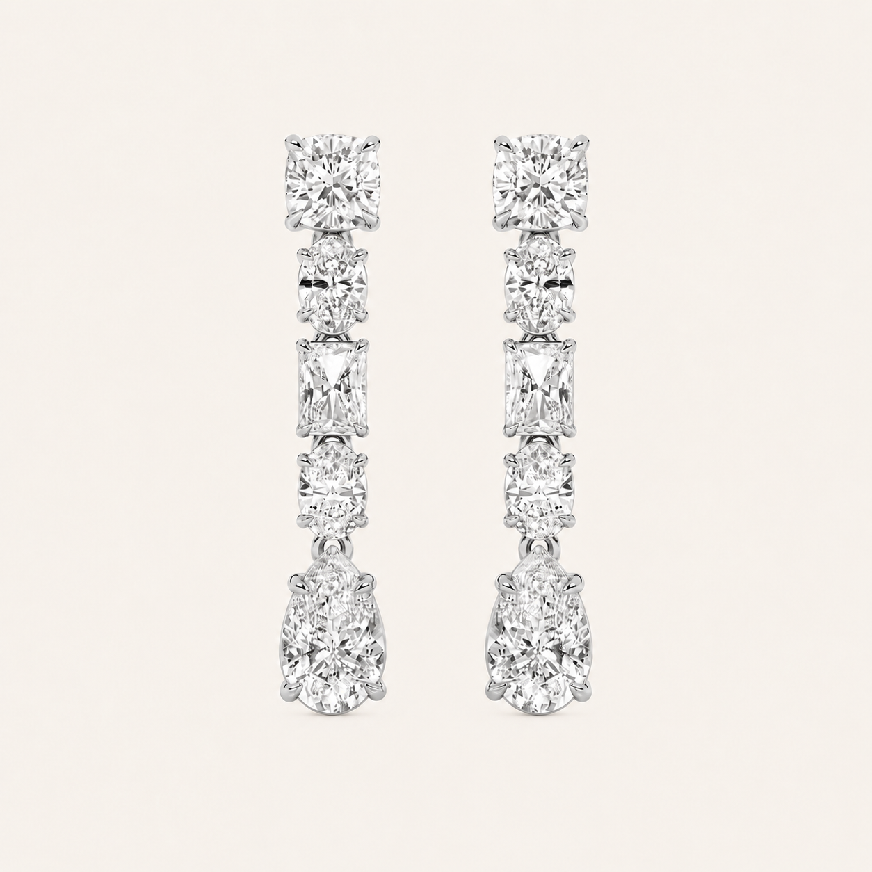 6.5CT Pear Cut Lab Grown Diamond Dangle Earrings