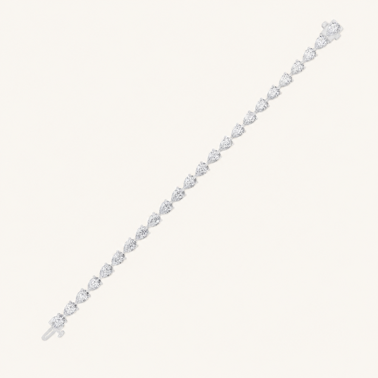 8.5CT Pear Cut Lab Grown Diamond Tennis Bracelet