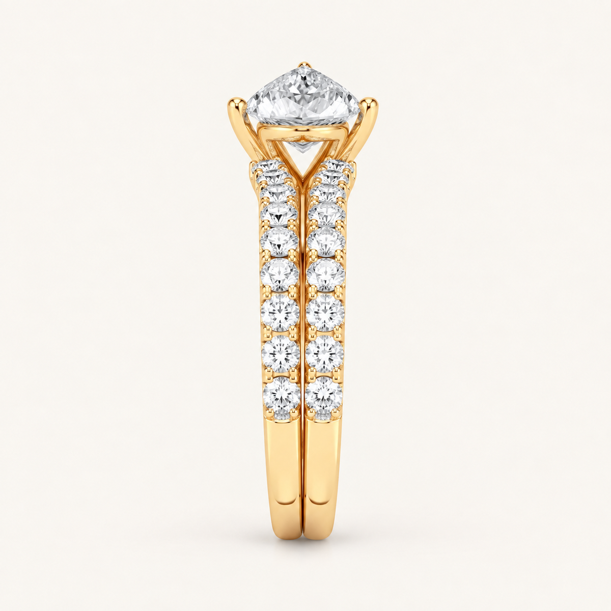 2.03CT Pear Cut Lab Grown Diamond Bridal Set