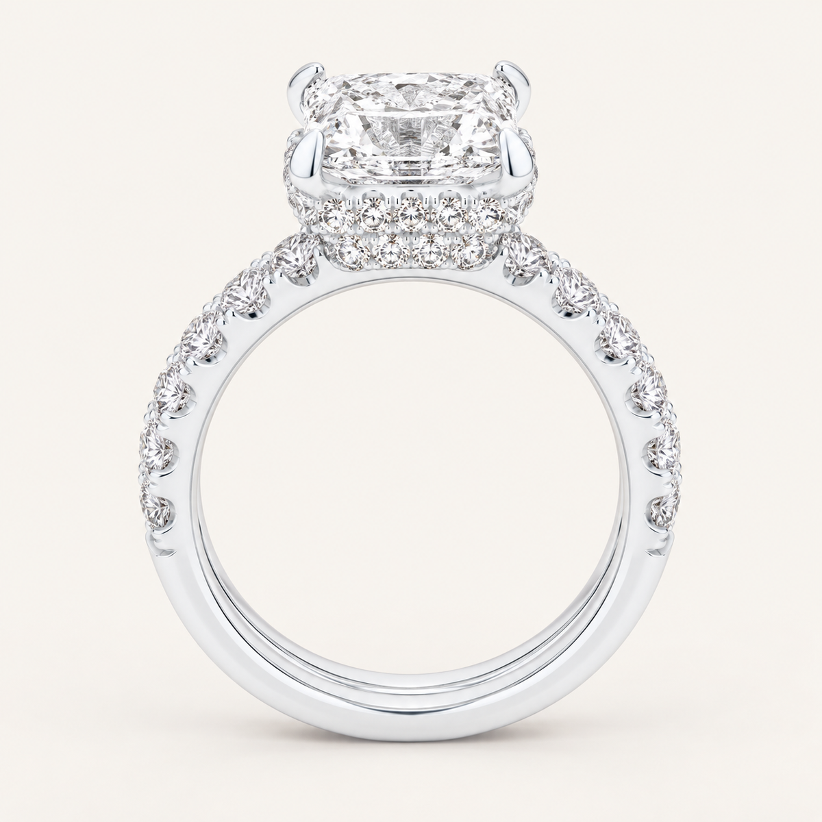 2.41CT Princess Cut Lab Grown Diamond Bridal Set