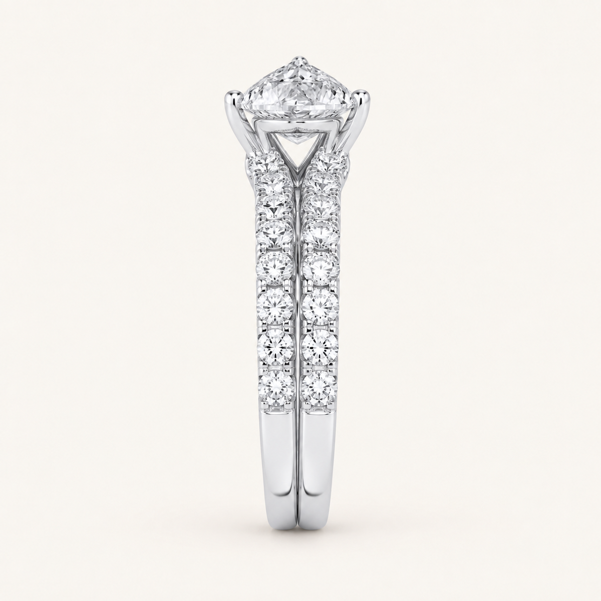 2.03CT Pear Cut Lab Grown Diamond Bridal Set