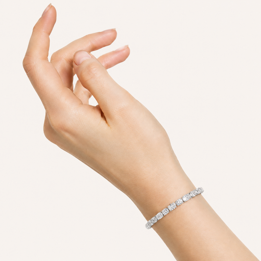 10.75CT Oval Cut Lab Grown Diamond Tennis Bracelet