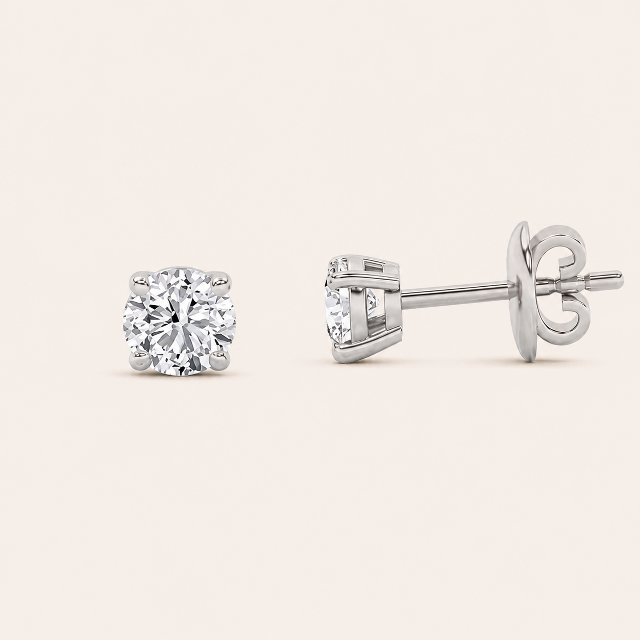 0.4CT Round Cut Lab Grown Diamond Stud Earring