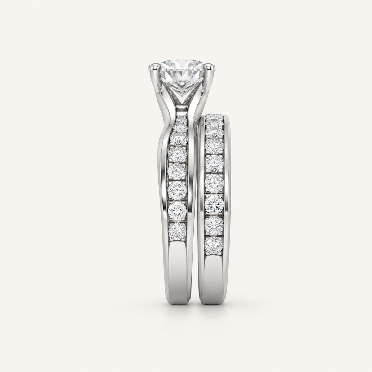 1.75CT Round Cut Lab Grown Diamond Bridal set