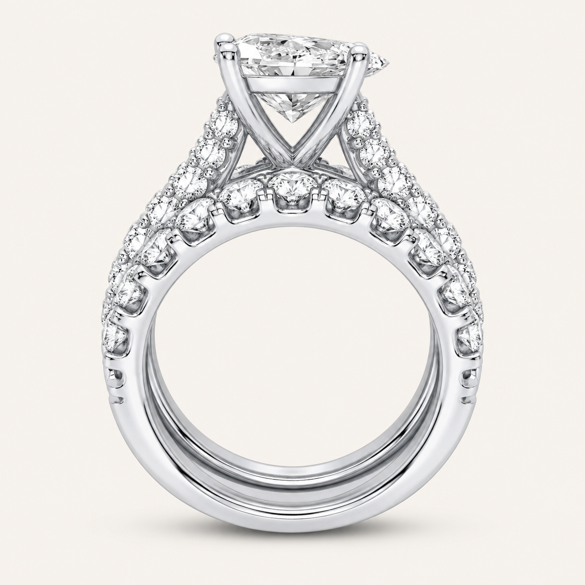 5.00CT Oval Cut Lab Grown Diamond Bridal Set