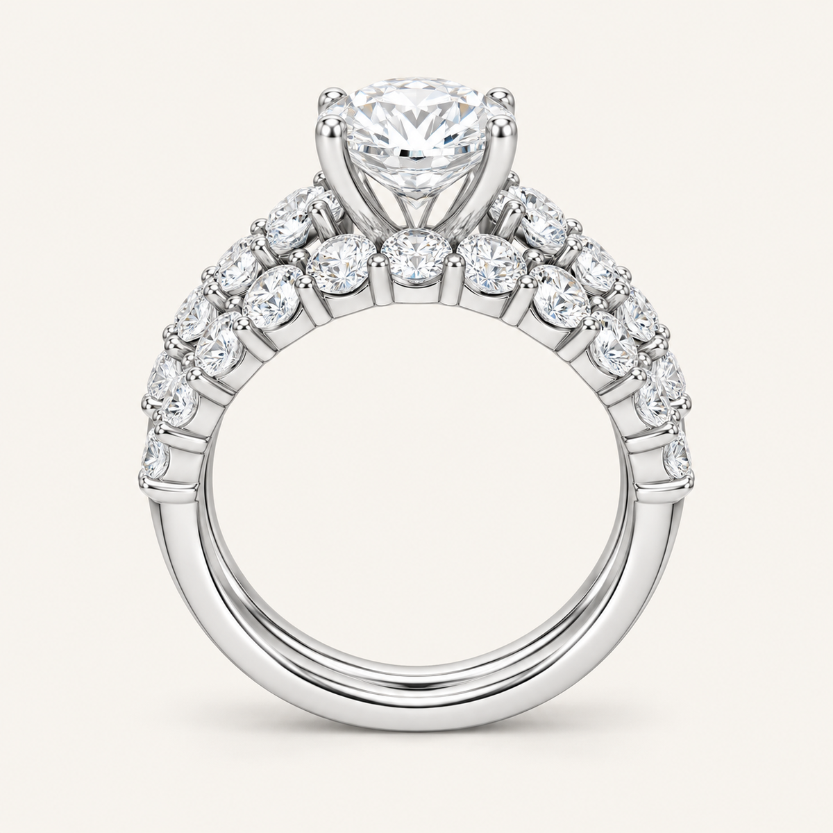 5.00CT Round Cut Lab Grown Diamond Bridal Set
