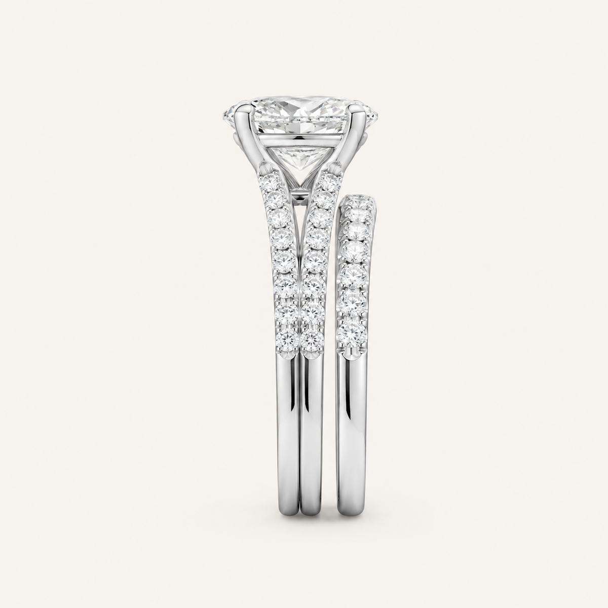 2.33CT Oval Cut Lab Grown Diamond Bridal Set