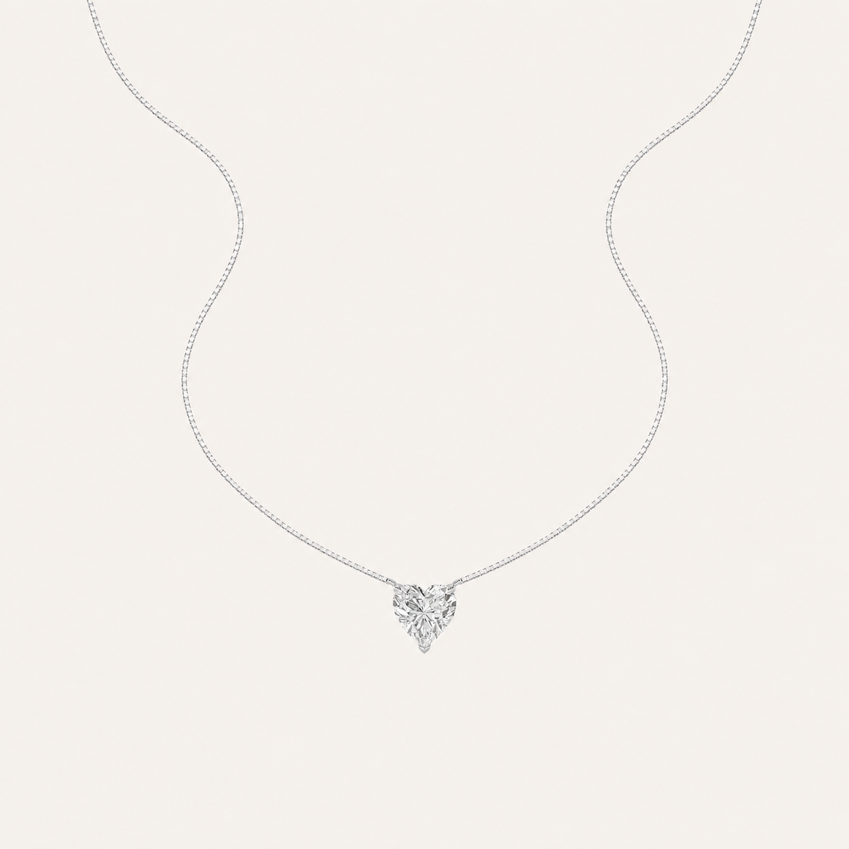 1CT Heart Cut Lab Grown Diamond Pendant Heart Necklace