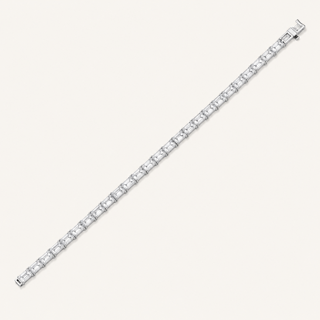 13CT Emerald Cut Lab Grown Diamond Tennis Bracelet