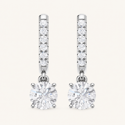 2.10CT Round Cut Lab Grown Diamond Earrings