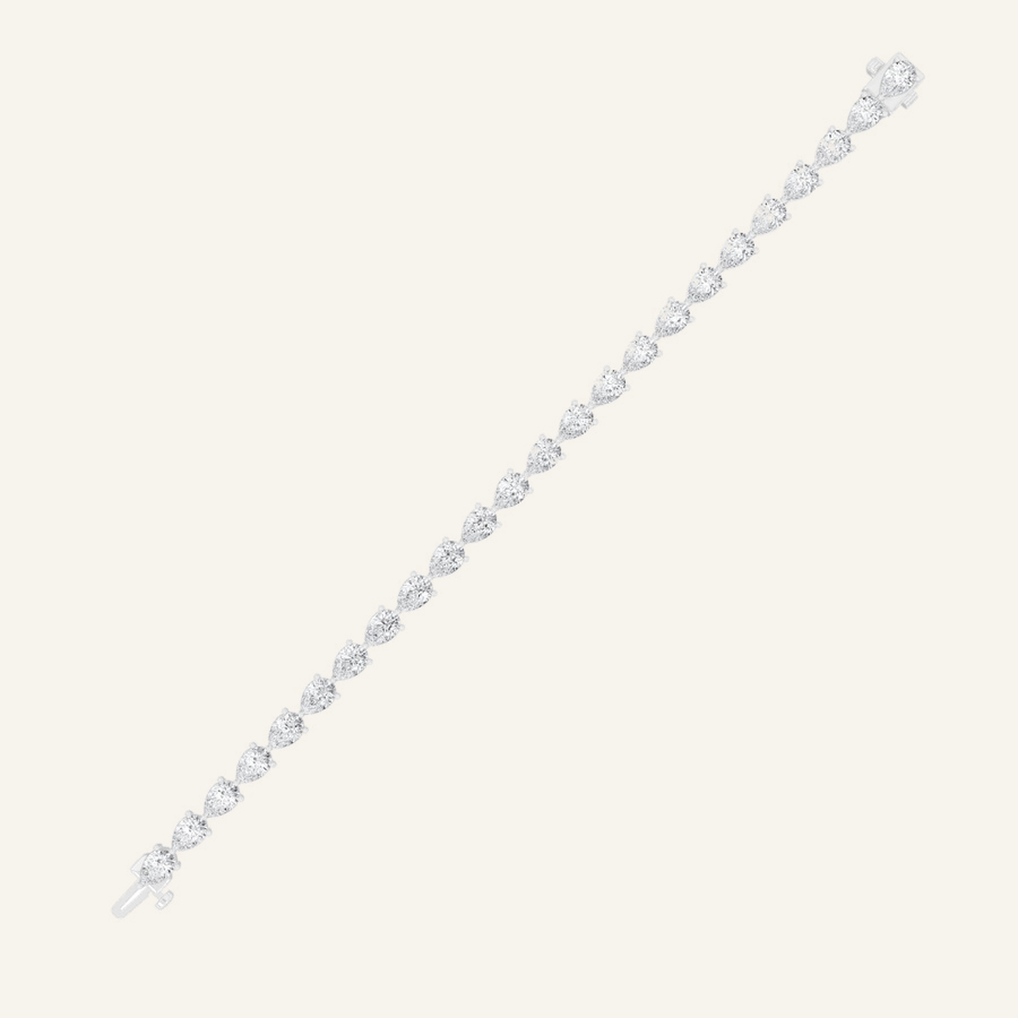 12CT Pear Cut Lab Grown Diamond Tennis Bracelet