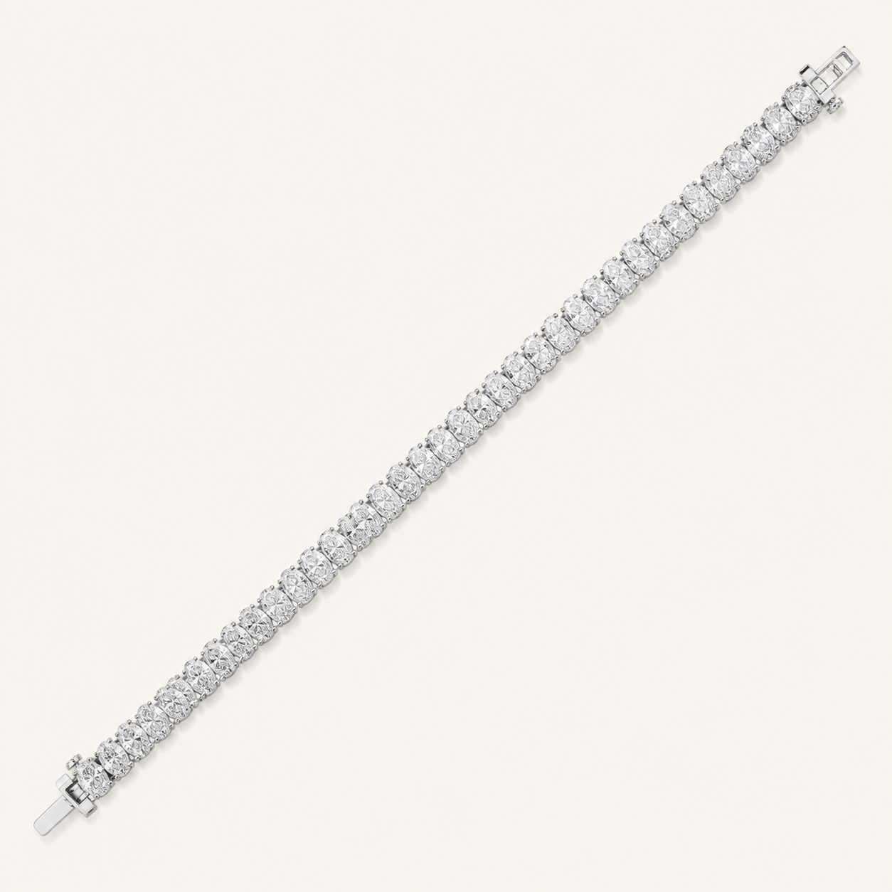 24CT Oval Cut Lab Grown Diamond East & West Tennis Bracelet