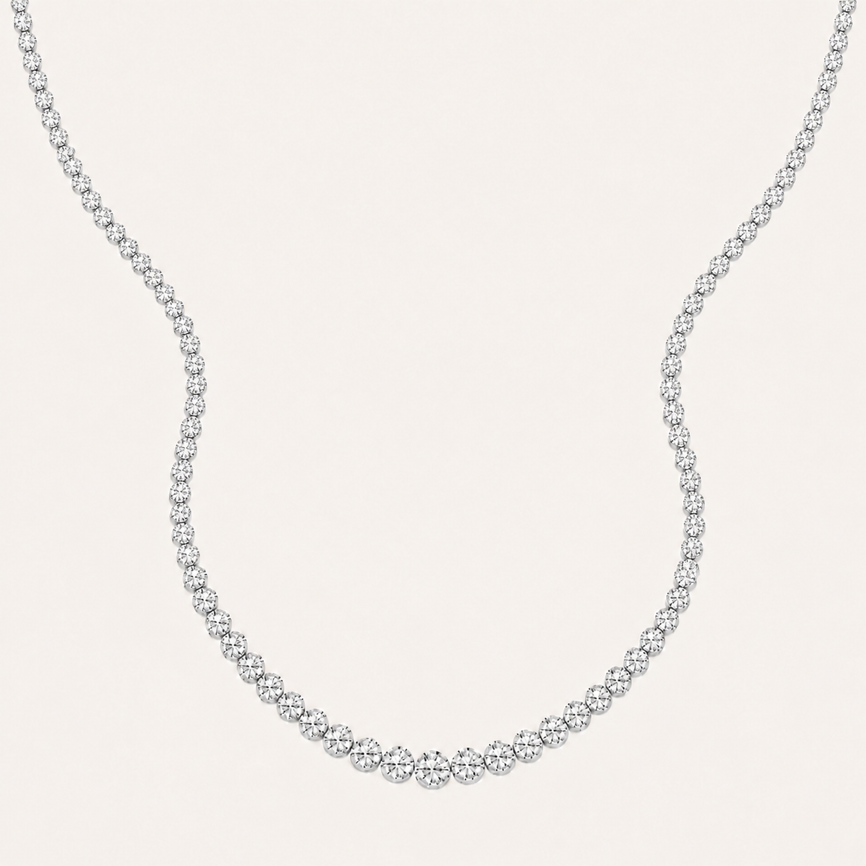 15CT Round Cut Lab Grown Diamond Tennis Necklace
