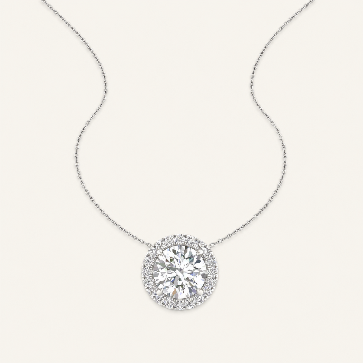 3.25CT Round Cut Certified Lab Grown Diamond Pendant