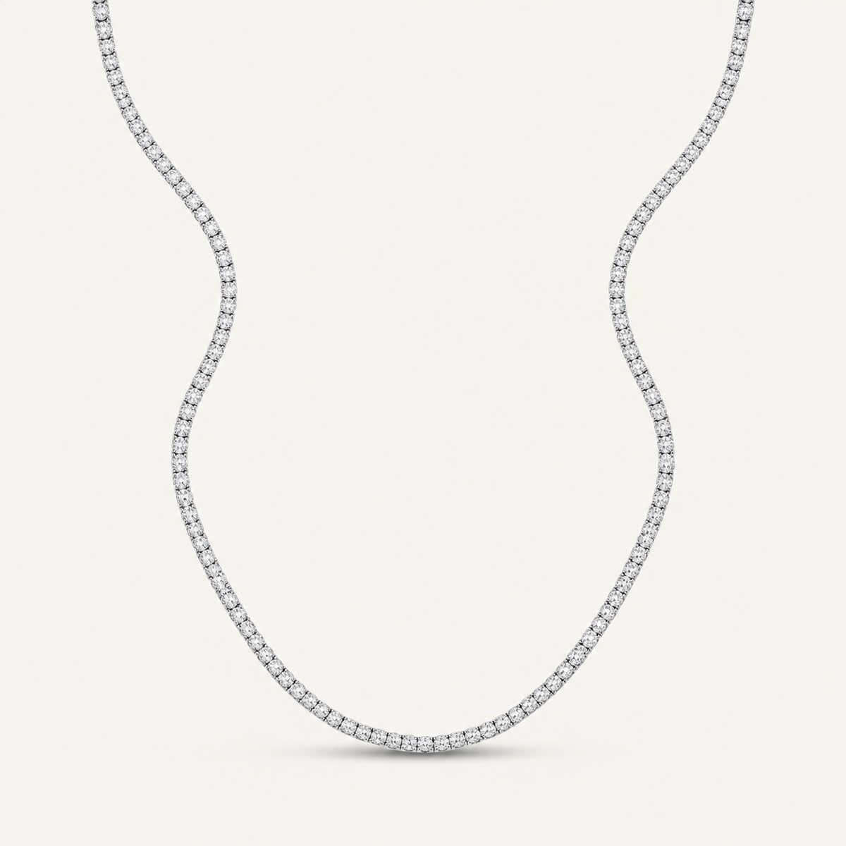 10.00CT Round Cut Lab Grown Diamond Tennis Necklace