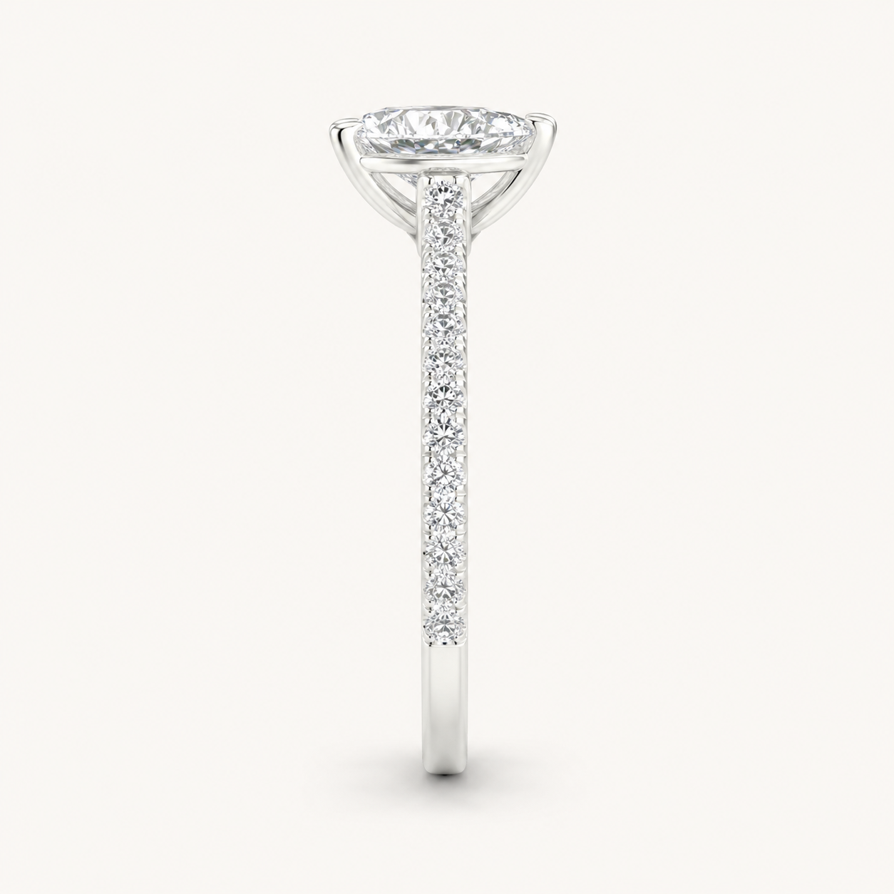 1.25CT Pear Cut Lab Grown Diamond Solitaire Ring