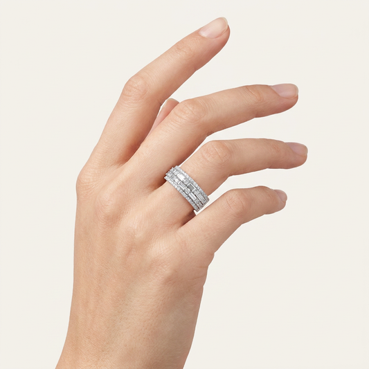 1.25CT Round Cut Certified Lab Grown Diamond Band