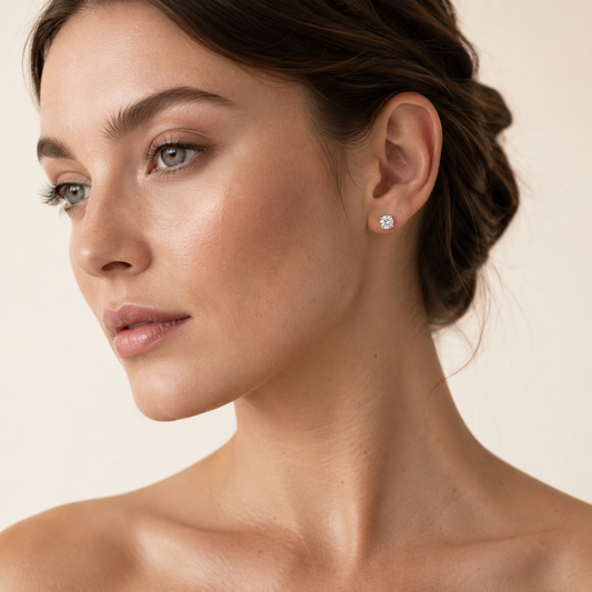 2CT Round Cut Certified Lab Grown Diamond Earrings