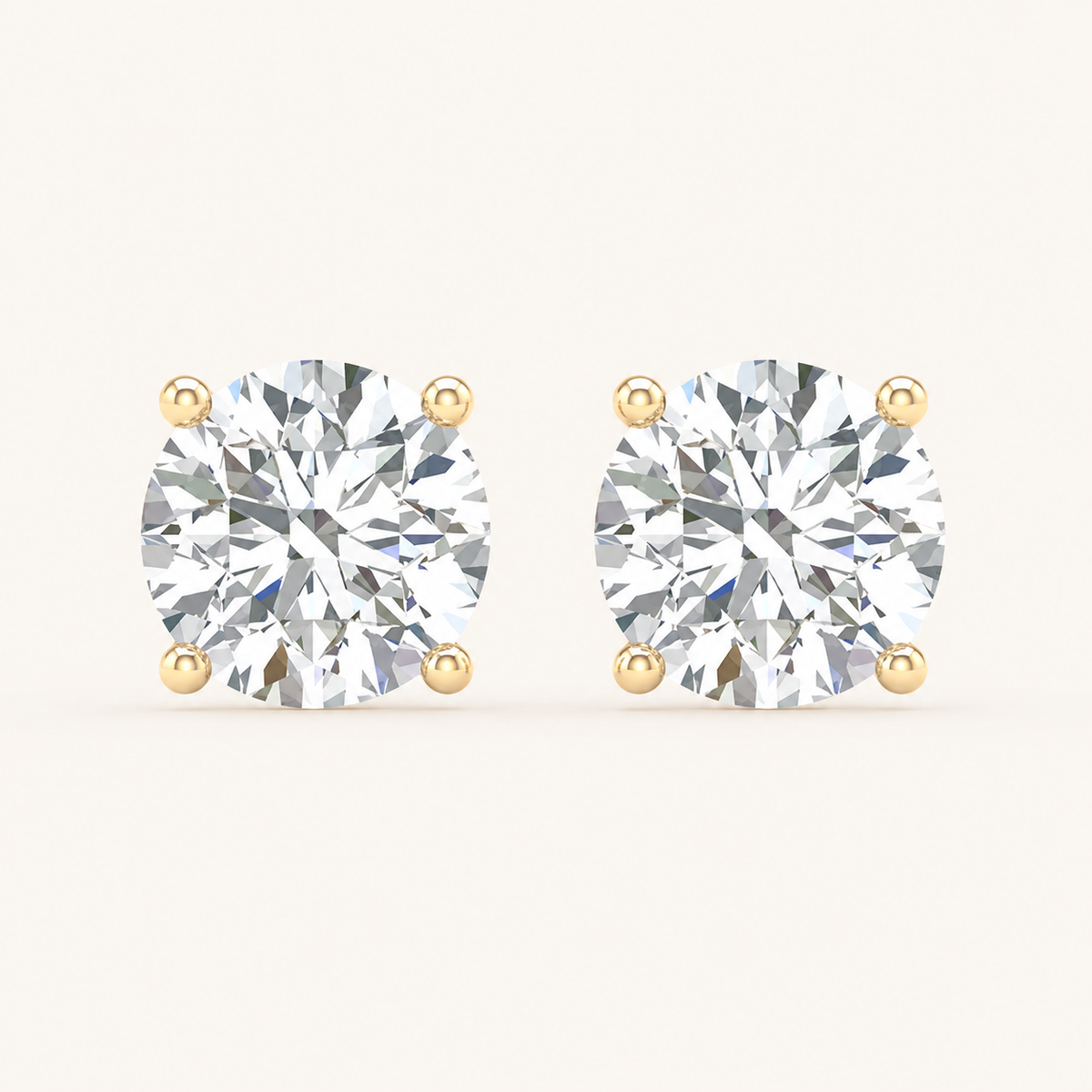 1.00CT Round Cut Lab Grown Diamond Earrings