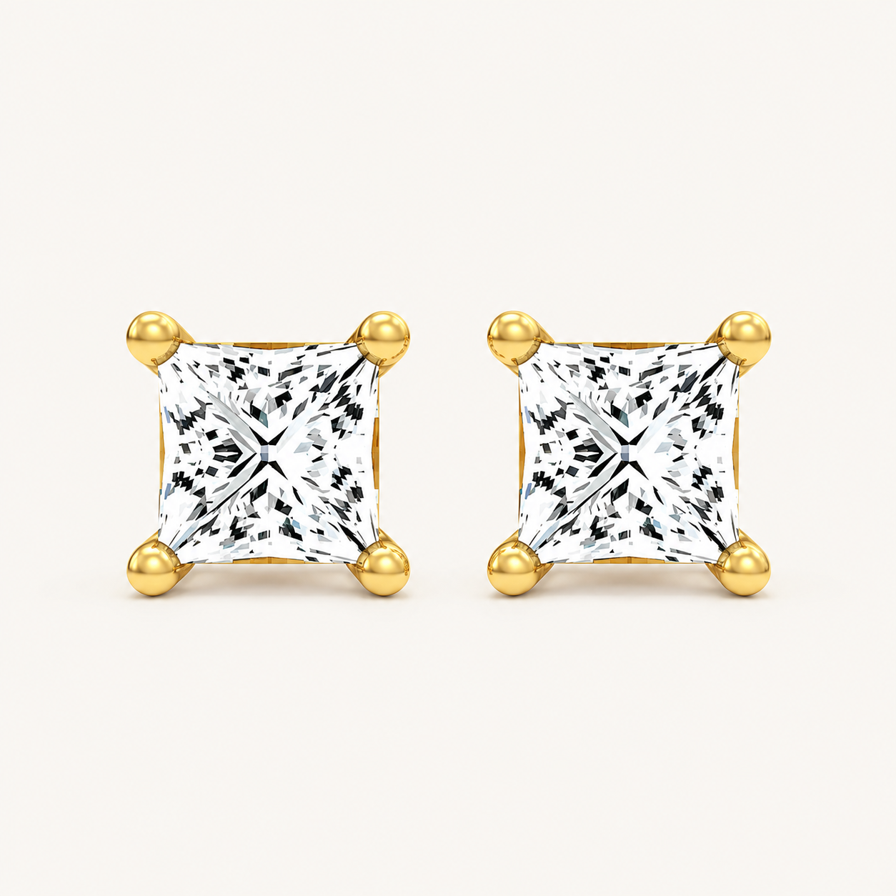 2.00 CT Princess Cut Lab Diamond Diamond Earrings