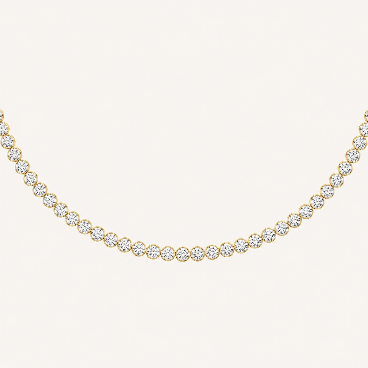 15CT Round Cut Lab Grown Diamond Tennis Necklace