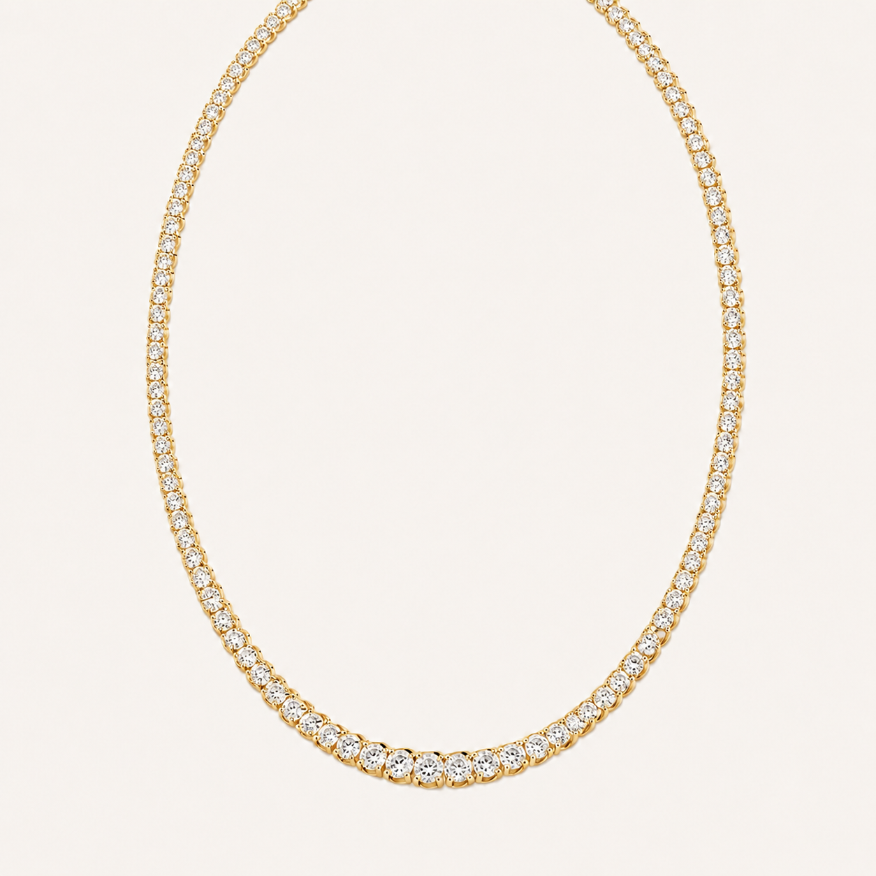 10CT Round Cut Lab Grown Diamond Tennis Necklace