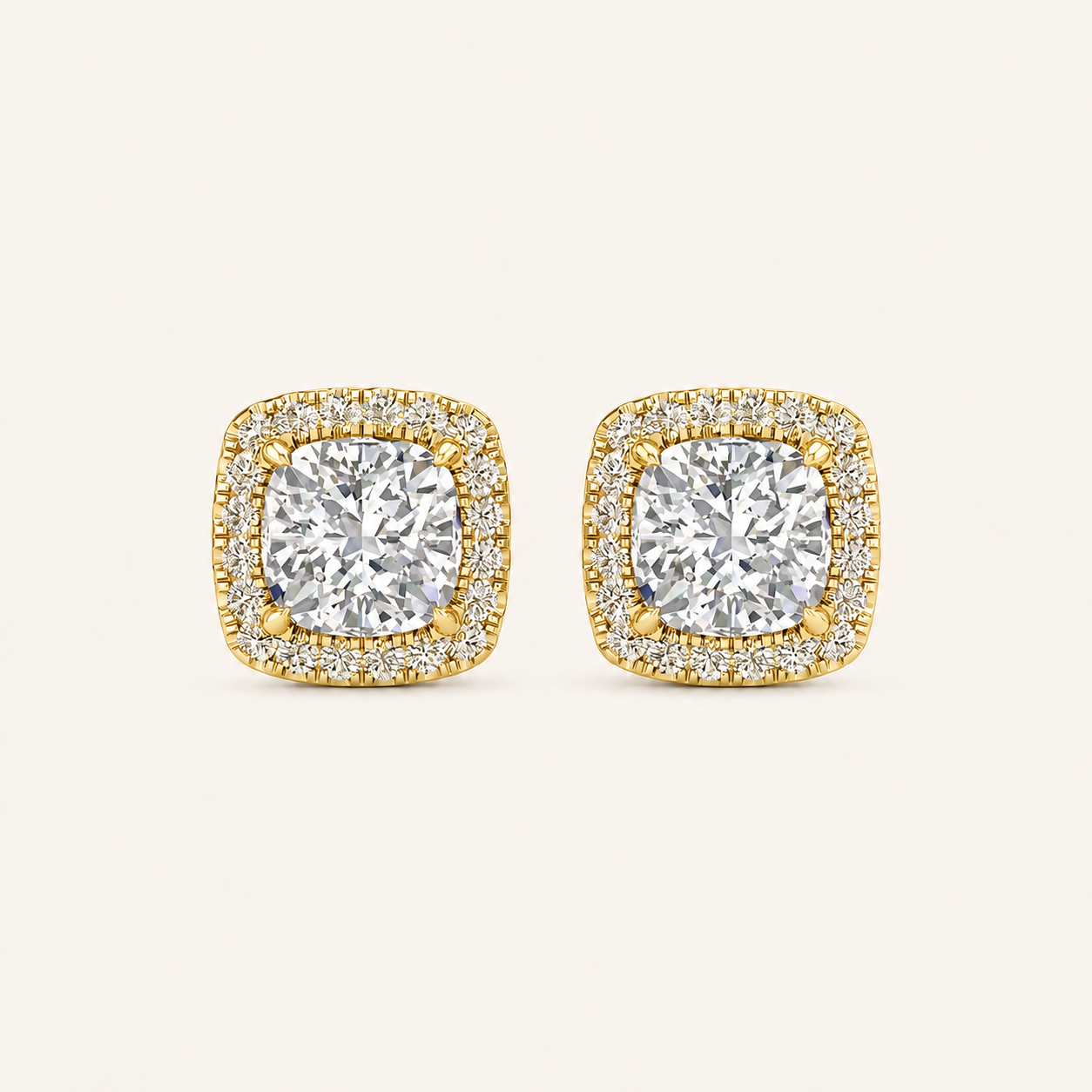 2.25CT Cushion Cut Lab Grown Diamond Earrings