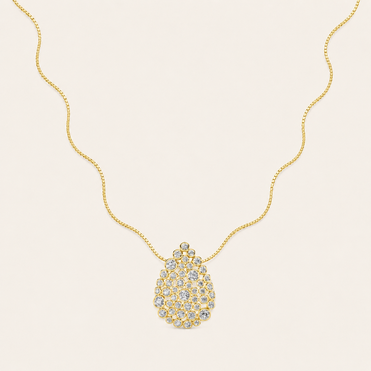 2.5CT Round Cut Lab Grown Diamond Bezel set Bubble Pendant Necklace