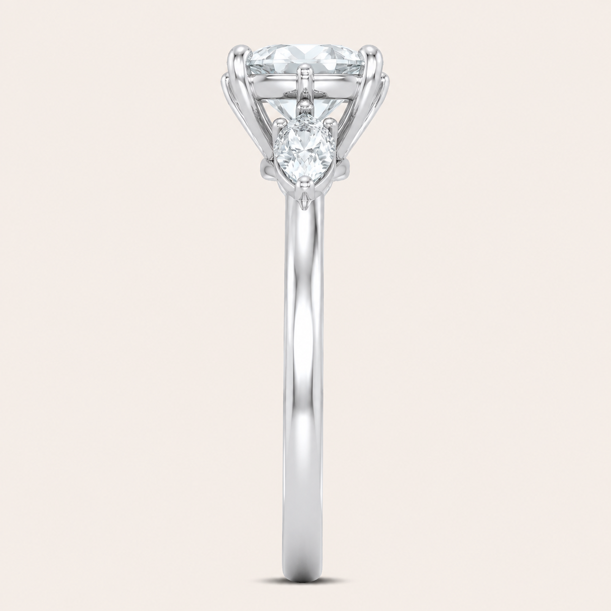 3.66CT Marquise Cut Lab Grown Diamond Three Stone Ring