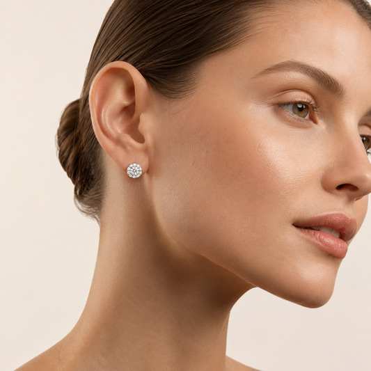 0.5CT Round Cut Lab Grown Diamond Earrings
