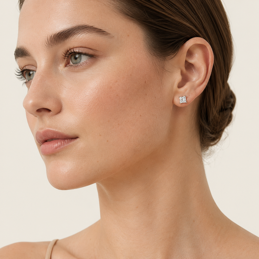 0.50CT Princess Cut Lab Grown Diamond Earring
