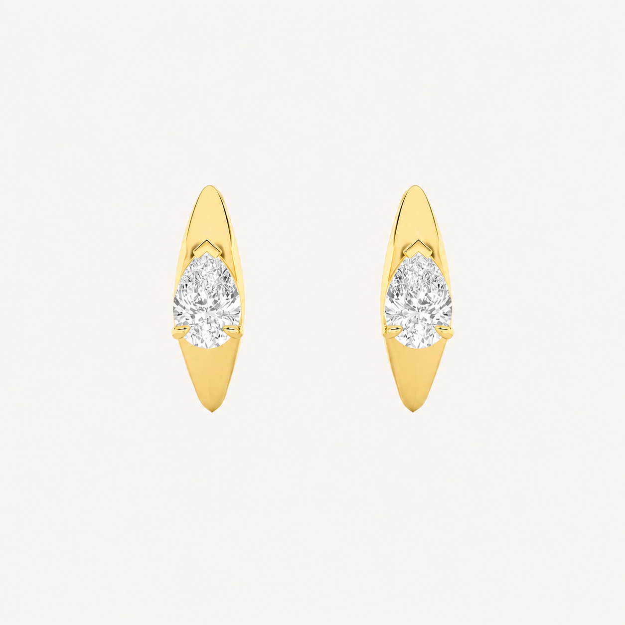 2CT Pear Cut Lab Grown Diamond Solitaire Huggie Earrings