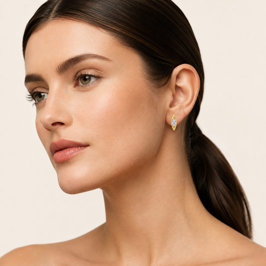2CT Pear Cut Lab Grown Diamond Solitaire Huggie Earrings