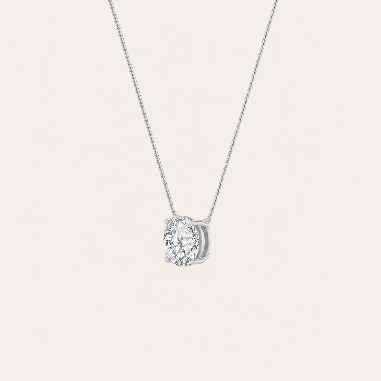 0.75CT Round Cut Lab Grown Diamond Pendant Necklace