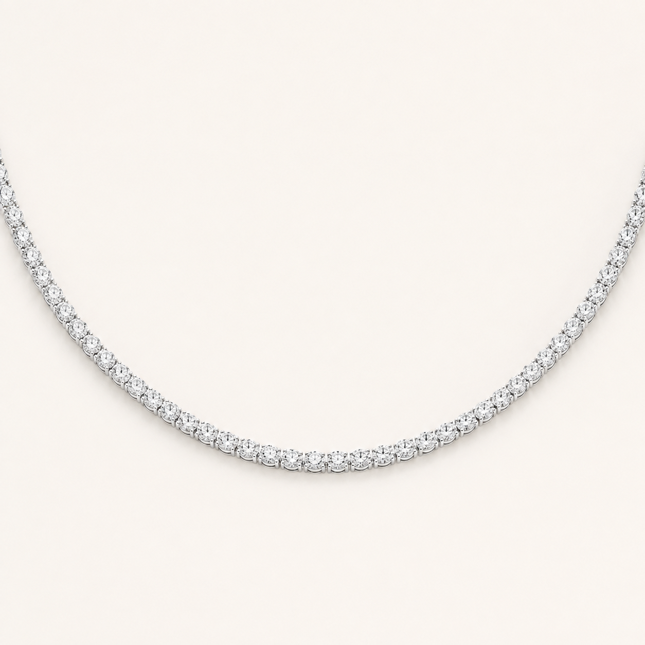22.25CT Oval Cut Lab Grown Diamond East West Bezel Set Tennis Necklace
