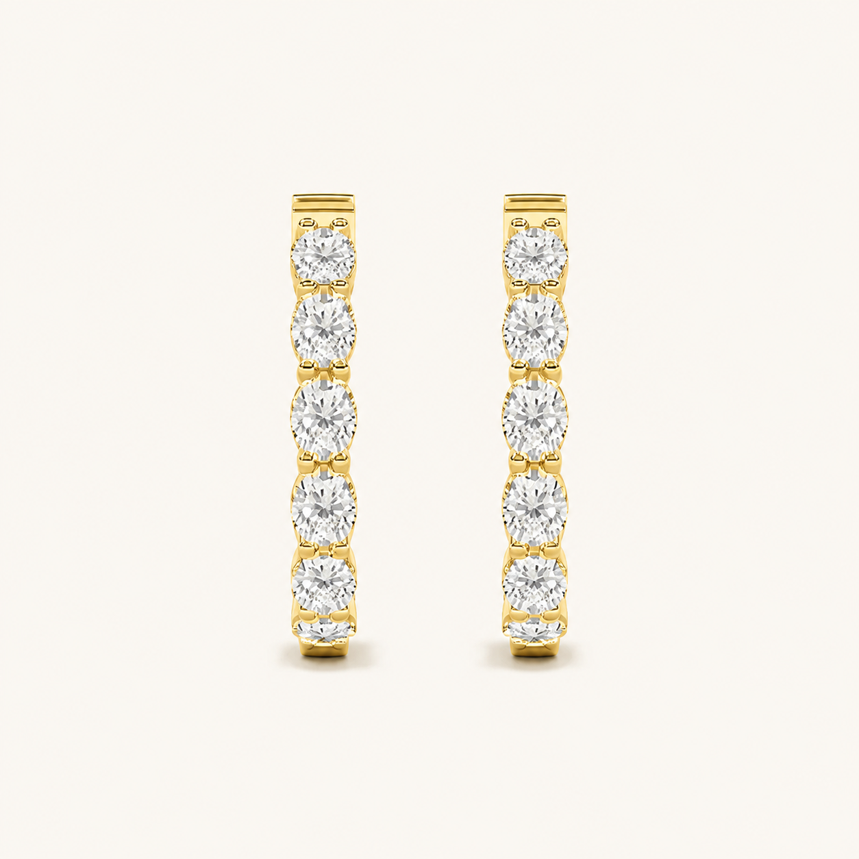 4CT Oval Cut Lab Grown Diamond InsideOut Hoop Earrings