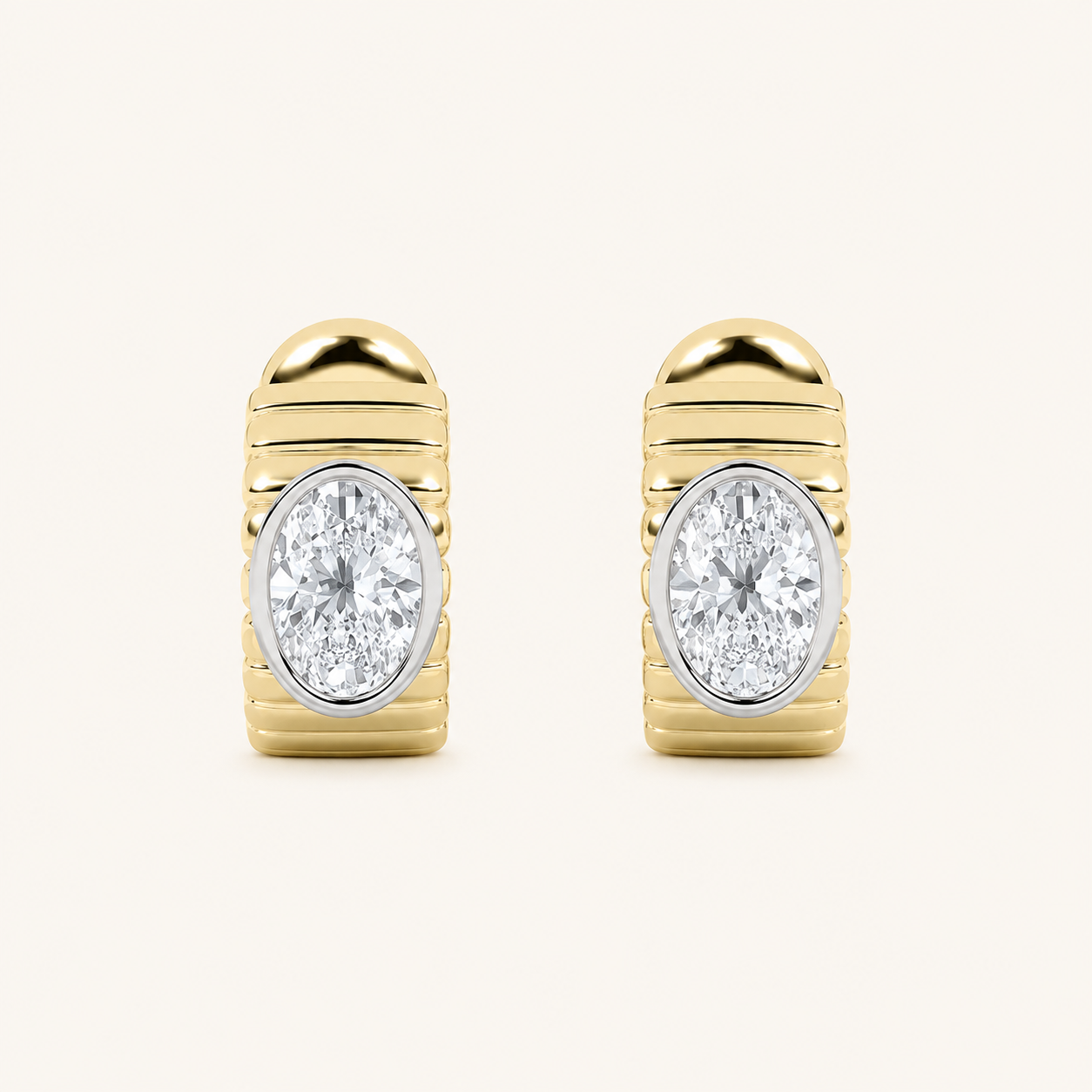 2CT Oval Cut Lab Grown Diamond Fashion Earrings