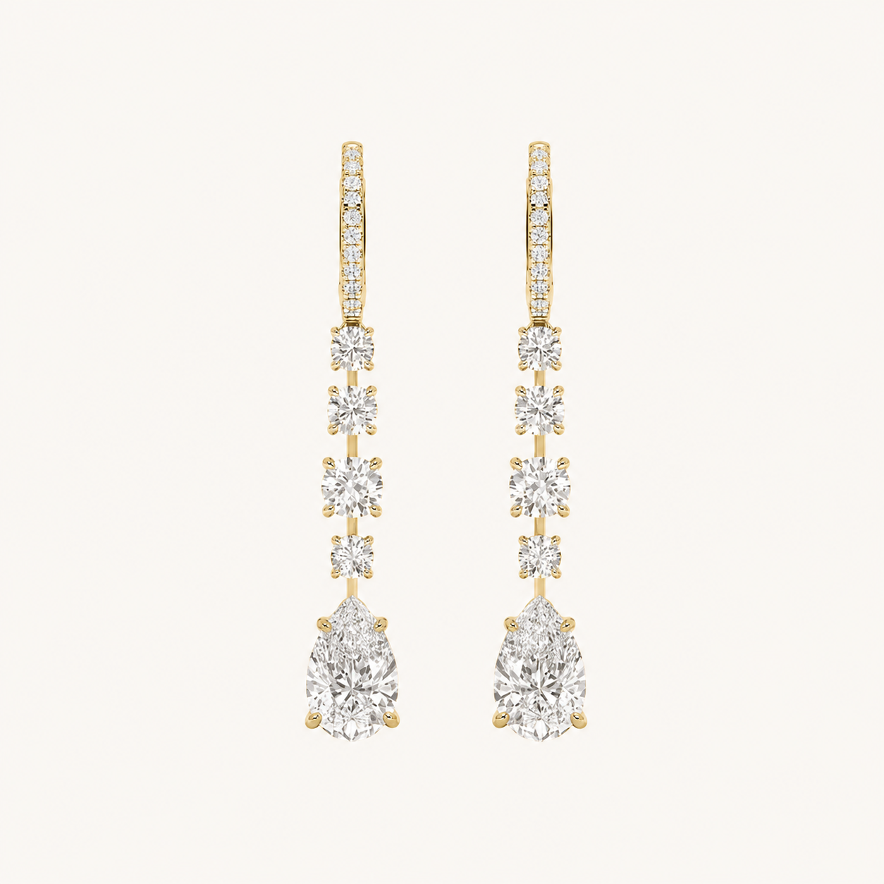 4.5CT Pear Cut Lab Grown Diamond Dangle Earrings