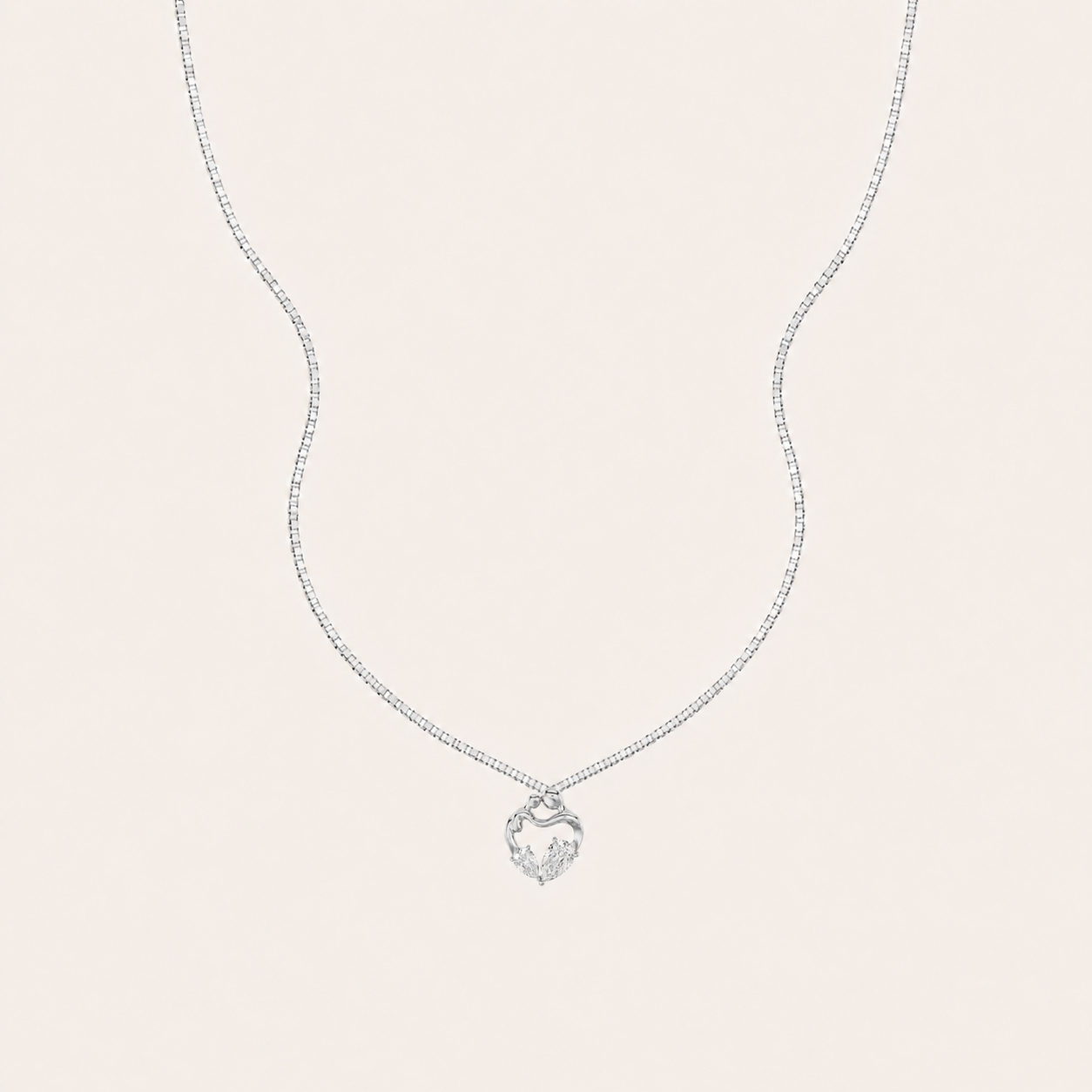3Ct Pear Cut Lab Grown Diamond Mother & Child Heart Pendant Necklace