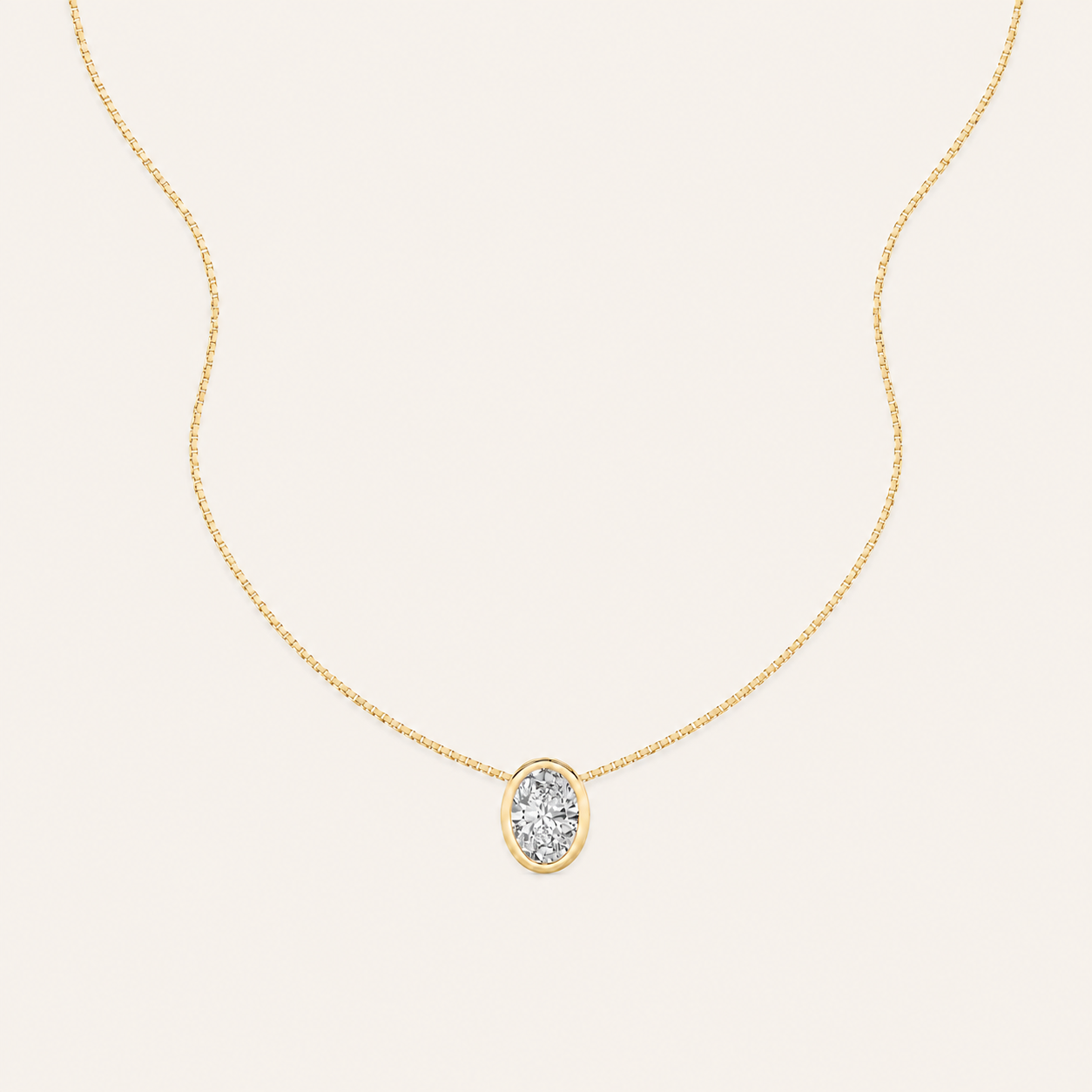 1 Ct Oval Lab Grown Diamond Pendant Necklace