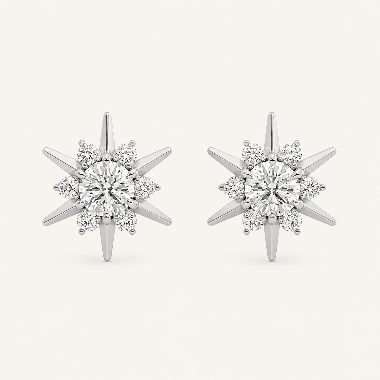 2CT Round Cut Lab Grown Diamond Astralis Earrings